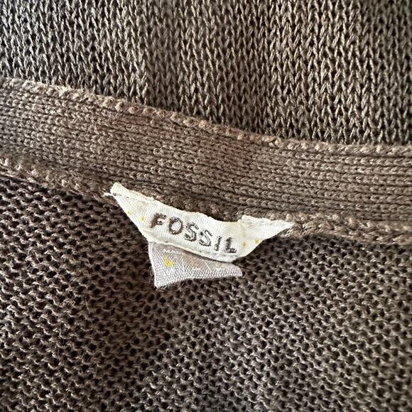 Vintage Fossil Olive Green Vest Button Up Sequin Festival Boho Indie Summer Fall - Picture 4 of 8